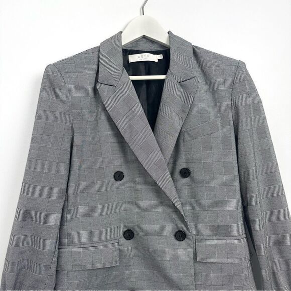ASTR The Label Check Plaid Double Breasted Blazer Sz Small - Picture 2 of 16